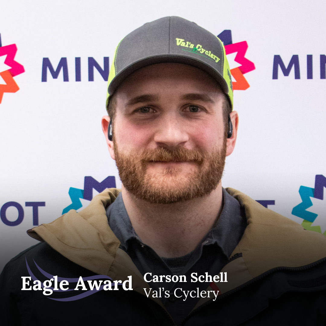 Carson continues the “above and beyond” attitude of the Val’s Cyclery family. His nominator writes, “While riding the 2025 CanDak bike ride this summer I had problems with my bike. Carson was the bike mechanic on the ride and was able to help with a temporary fix which allowed me to continue for the day. He then arranged with Val’s Cyclery to bring a replacement bike for me to complete the weeklong ride in a safe and enjoyable manner. Thank you Carson, for your service to me and our community!” 