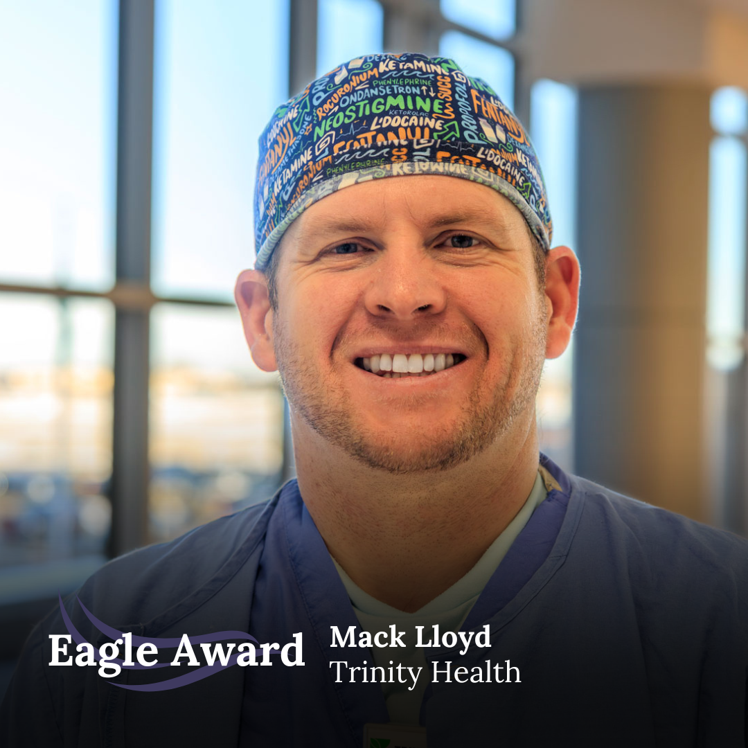 Mack’s nominator writes, “Our young daughter had surgery and Mack walked into pre-op room super friendly. He walked her through everything that was going on and let her watch a movie on his phone. He kept her calm and comfortable so they could take her into surgery without her crying or being scared.” 