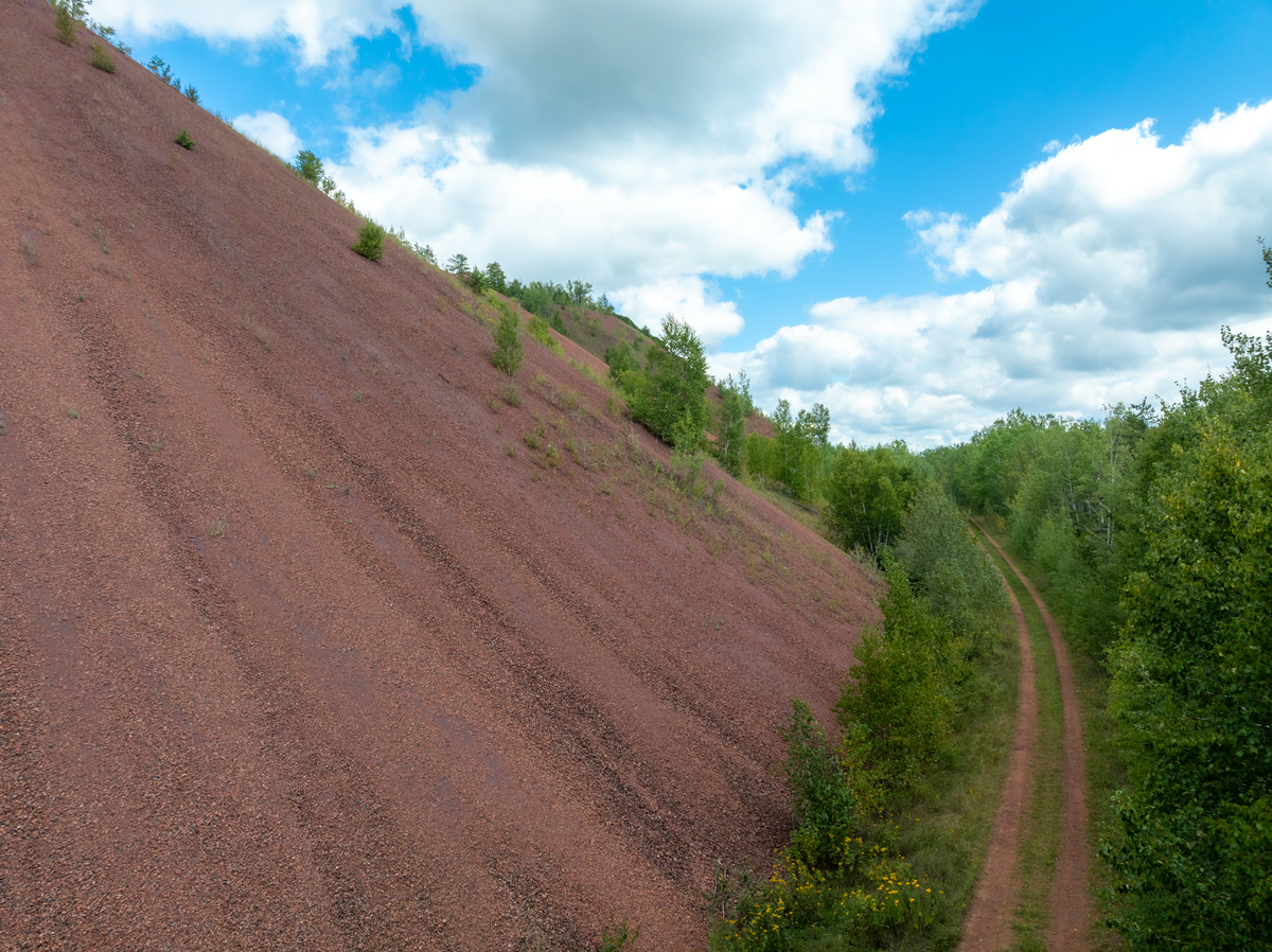 A view of one of the Hill Annex Mines stockpiles near Calumet, Minnesota.