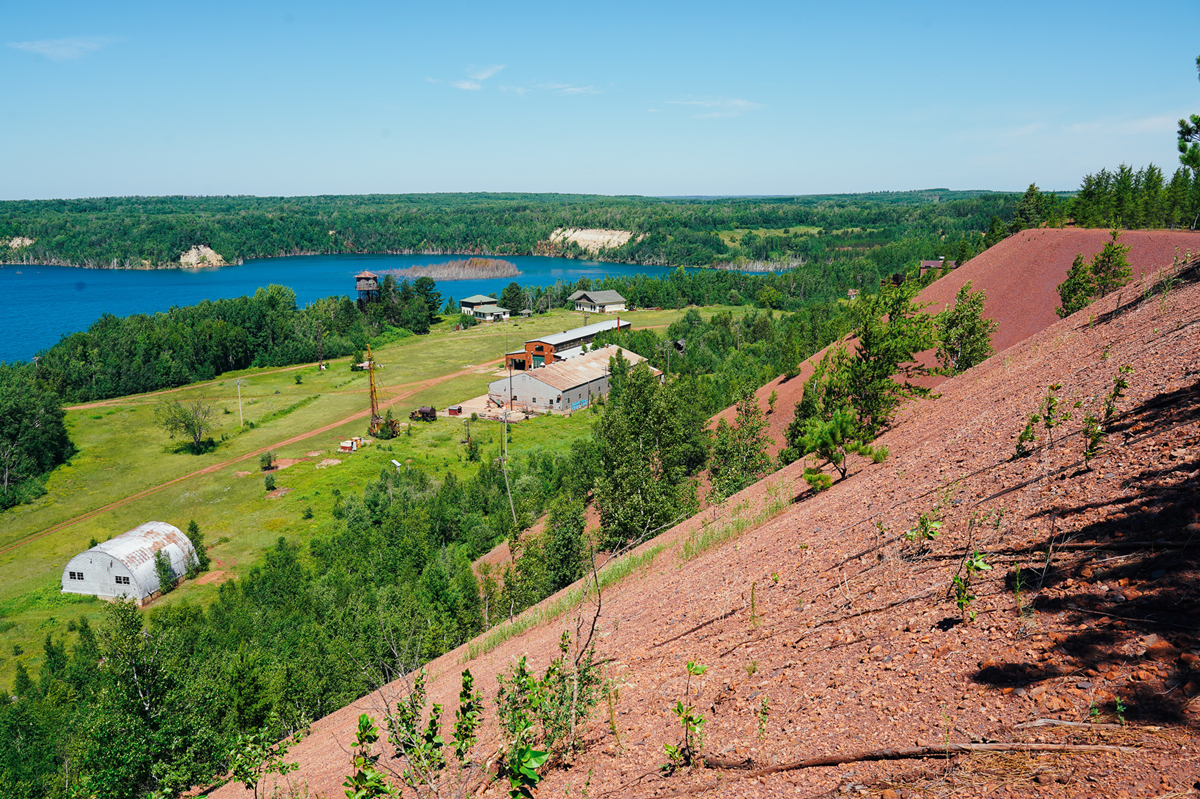 The view from atop one of the Hill Annex Mines stockpiles near Calumet, Minnesota.