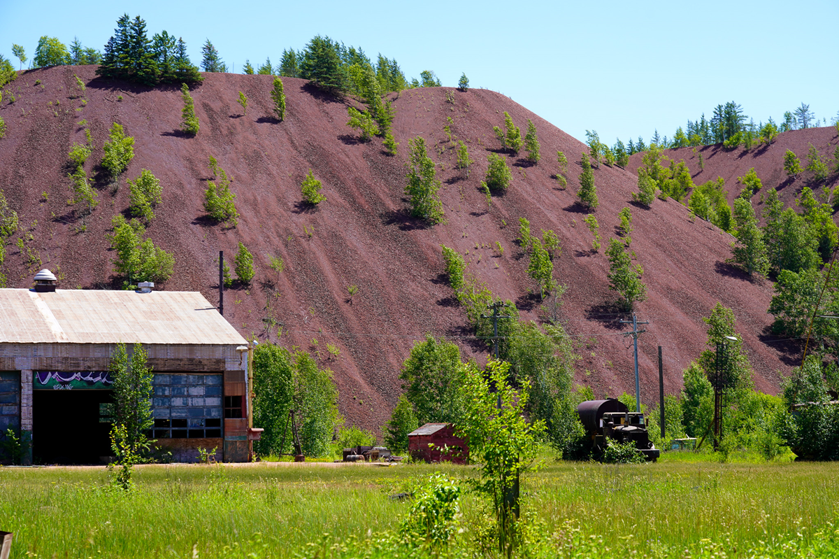 A view of one of the Hill Annex Mines stockpiles near Calumet, Minnesota.