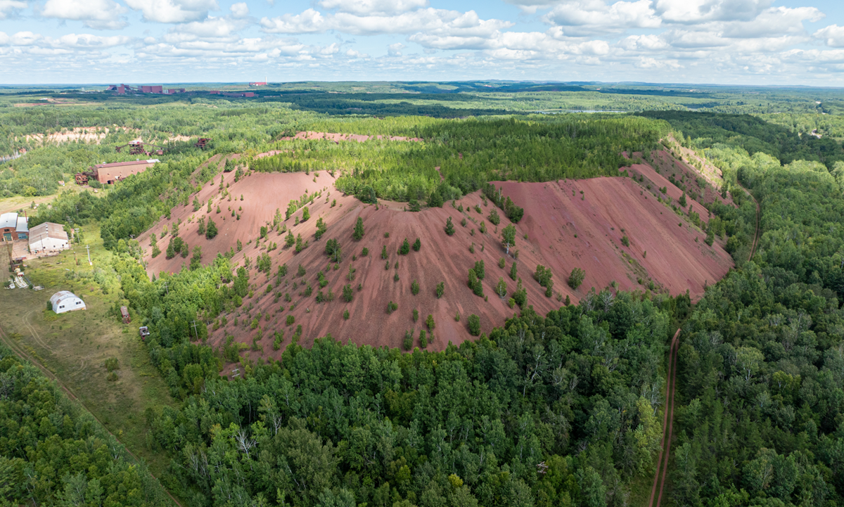 A view of one of the Hill Annex Mines stockpiles near Calumet, Minnesota.