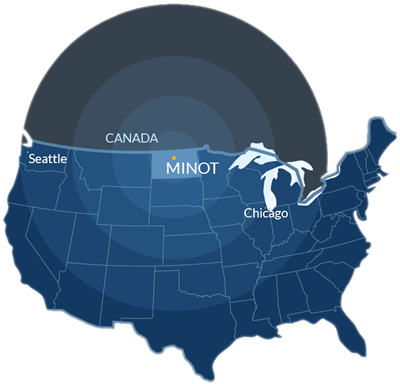 image of minot area location